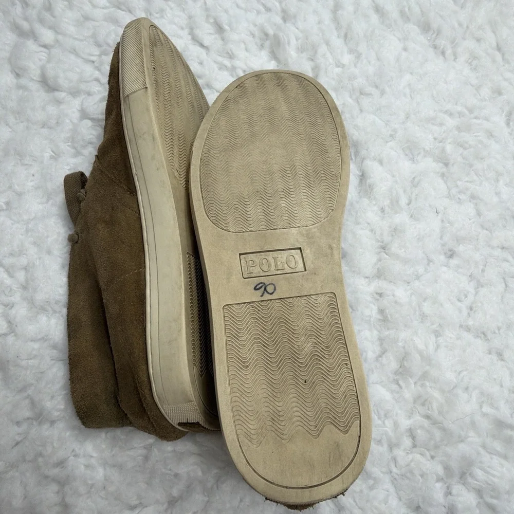 POLO RALPH LAUREN Suede Chukka Sneaker Boots Mens 12D Tan Khaki Beige Leather PR